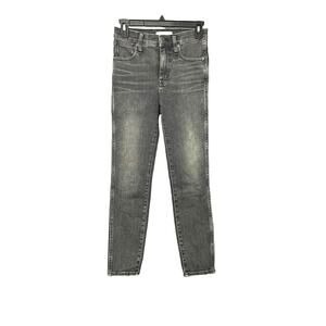 Madewell 10” High Rise Skinny Cropped Black Grey Wash Denim Jeans Size 24 Casual